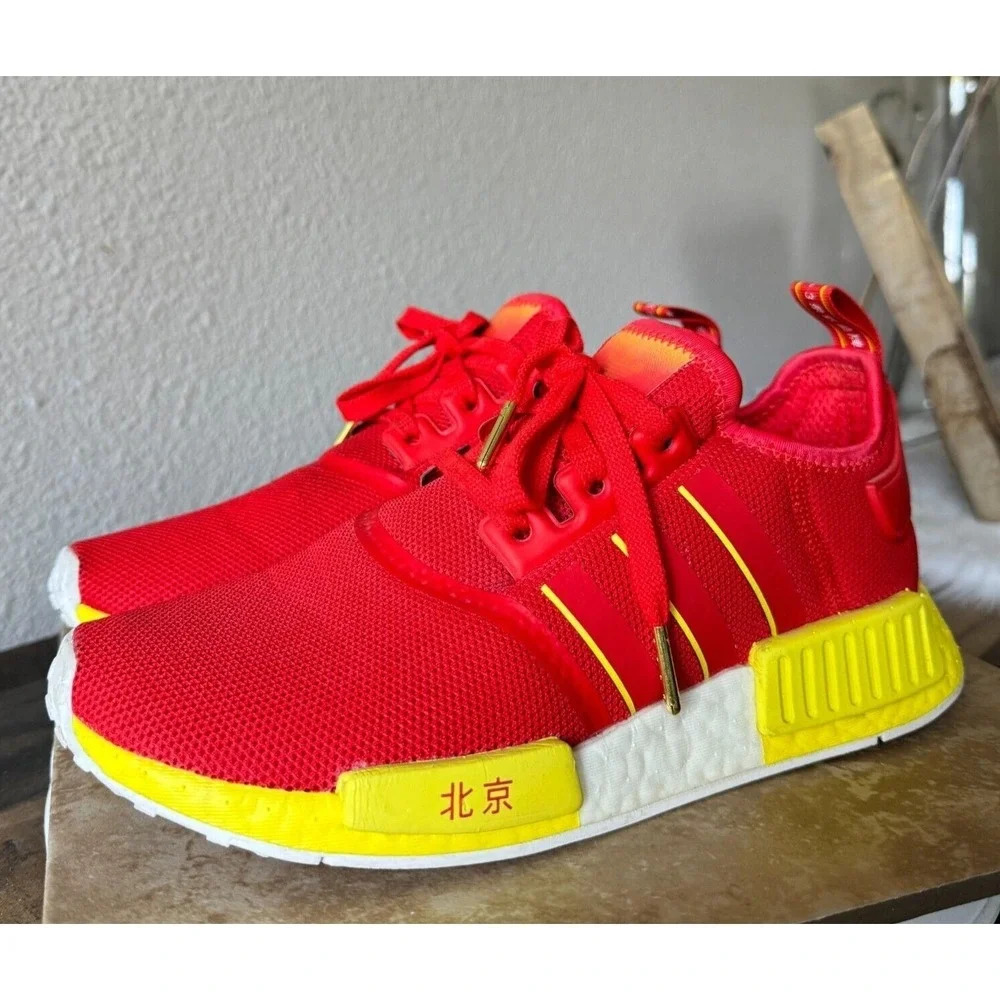 Adidas Sneakers Mens 7 NMD R1 Beijing Running Athletic Comfort Shoes Red Yellow